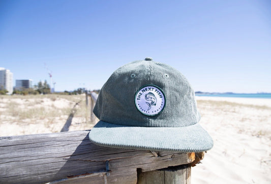 The Next Fish Logo Hat in Green Corduroy