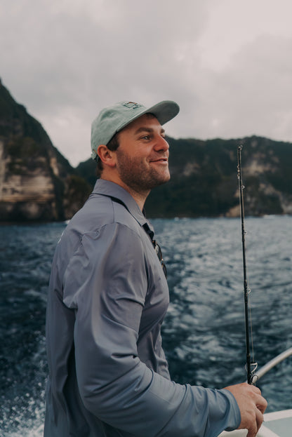 Grey Collared Tuna Performance Fishing Shirt