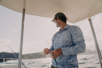 The Next Fish Signature Camo Performance Fishing Shirt in Grey