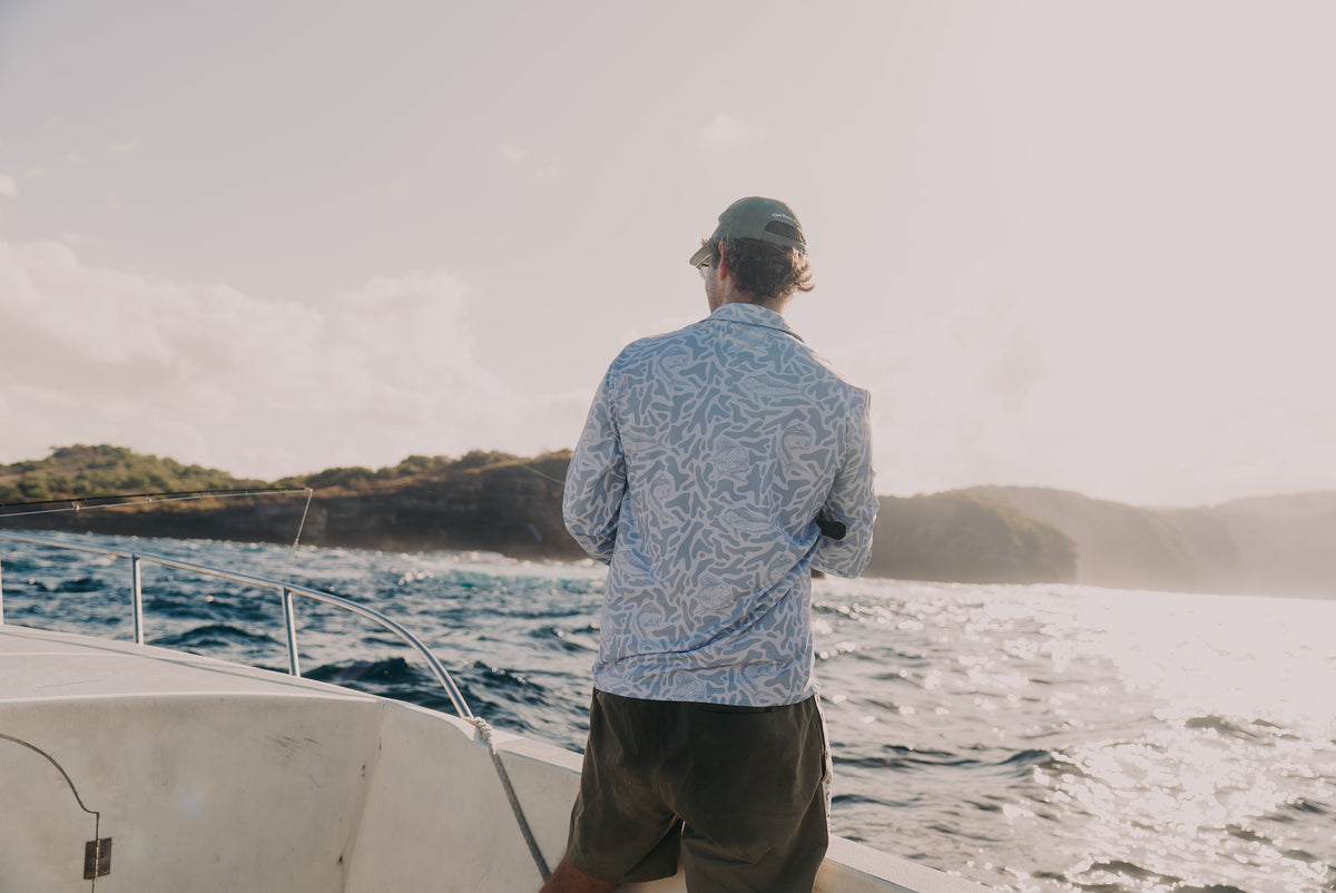 The Next Fish Signature Camo Performance Fishing Shirt in Grey